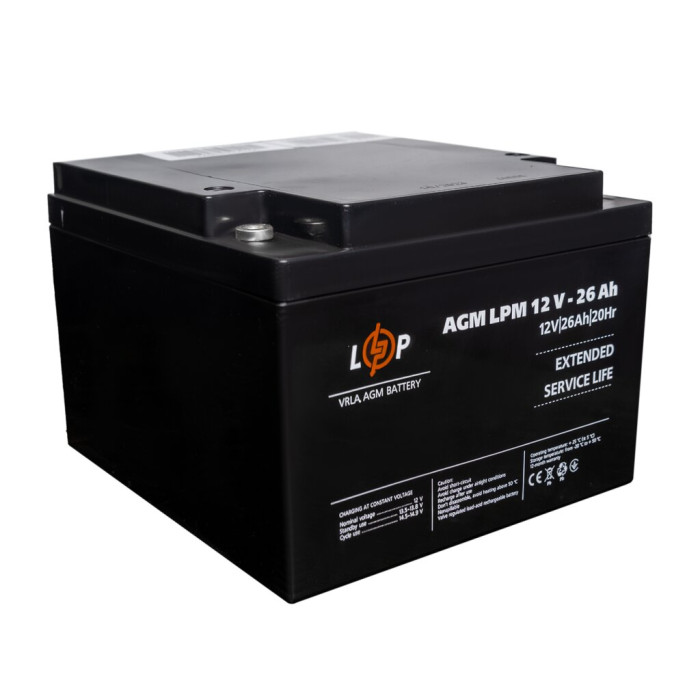 Аккумулятор AGM LPM 12V - 26 Ah под болт М5