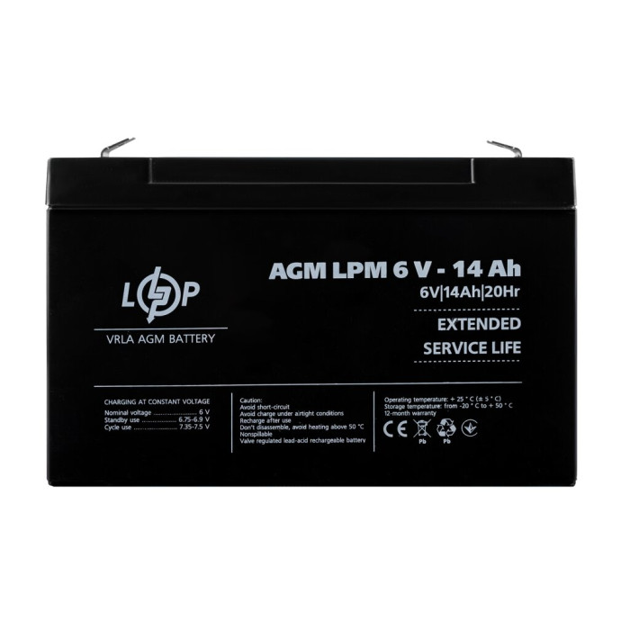 Аккумулятор AGM LPM 6V - 14 Ah Аккумулятор AGM LPM 6V - 14 Ah