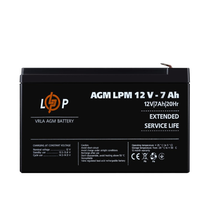Аккумулятор AGM LPM 12V - 7 Ah Аккумулятор AGM LPM 12V - 7 Ah