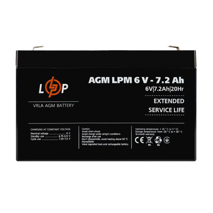 Аккумулятор AGM LPM 6V - 7.2 Ah Аккумулятор AGM LPM 6V - 7.2 Ah