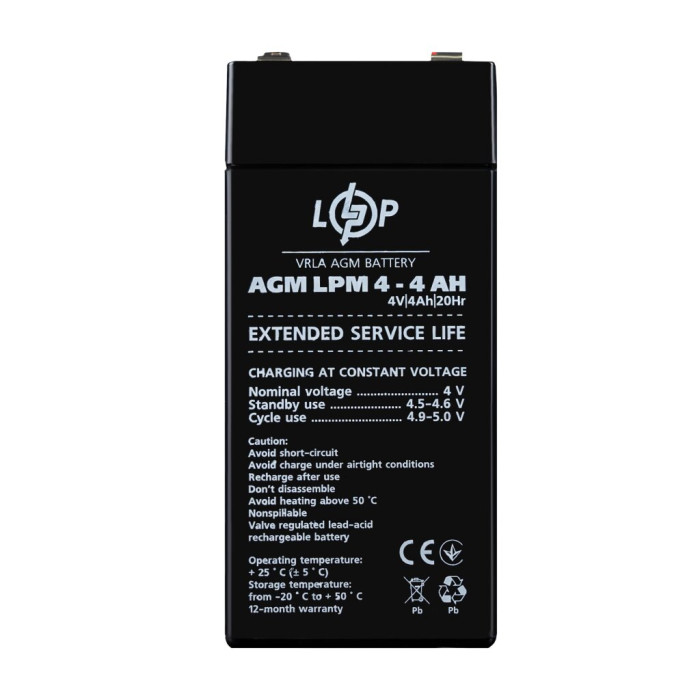 Аккумулятор AGM LPM 4V - 4 Ah Аккумулятор AGM LPM 4V - 4 Ah