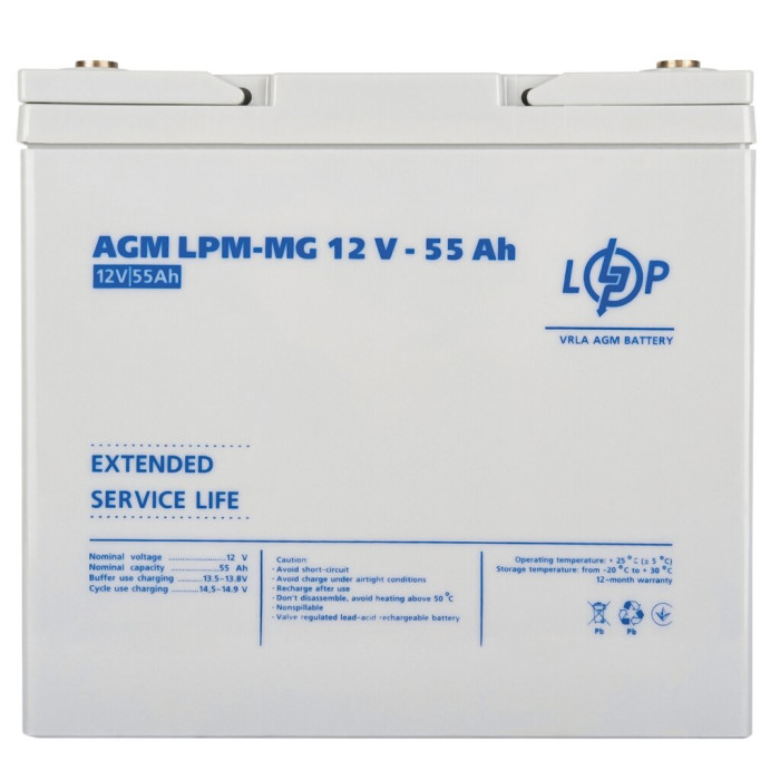 Аккумулятор мультигелевый LPM-MG 12V - 55 Ah