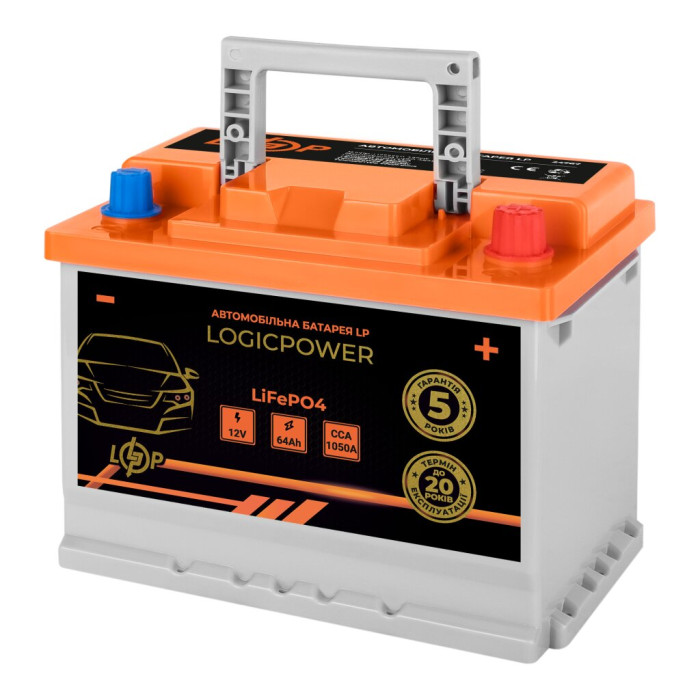 Автомобильный аккумулятор литиевый LP LiFePO4 12V - 64 Ah (+ справа) BMS 1050А
