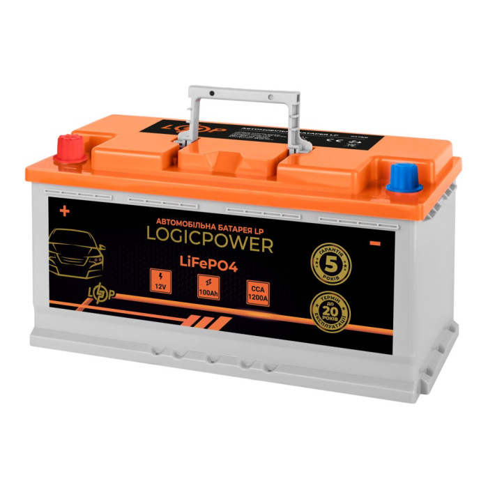 Автомобильный аккумулятор литиевый LP LiFePO4 12V - 100 Ah (+ слева) BMS 1200А