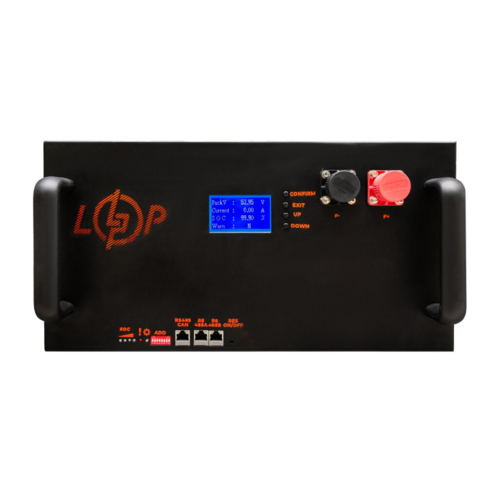 Аккумулятор LP LiFePO4 51,2V - 160 Ah (8192Wh) (BMS 200A/100А) LCD металл RM Smart RS485/CAN