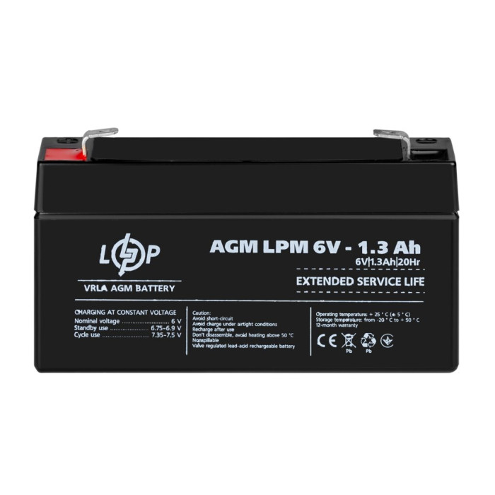 Аккумулятор AGM LPM 6V - 1.3 Ah