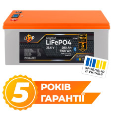 Аккумулятор LP LiFePO4 25,6V - 280 Ah (7168Wh) (BMS 200A/200А) пластик Smart BT