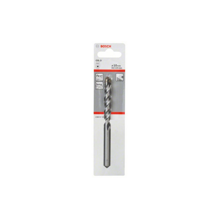 Свердло для бетону Bosch CYL-3, 10×80×120 мм SilverPercussion