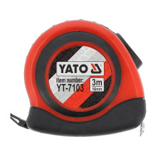 YT-7103 Рулетка с магнитным наконечником и нейл. покрытием, b=16 мм, l=3 м