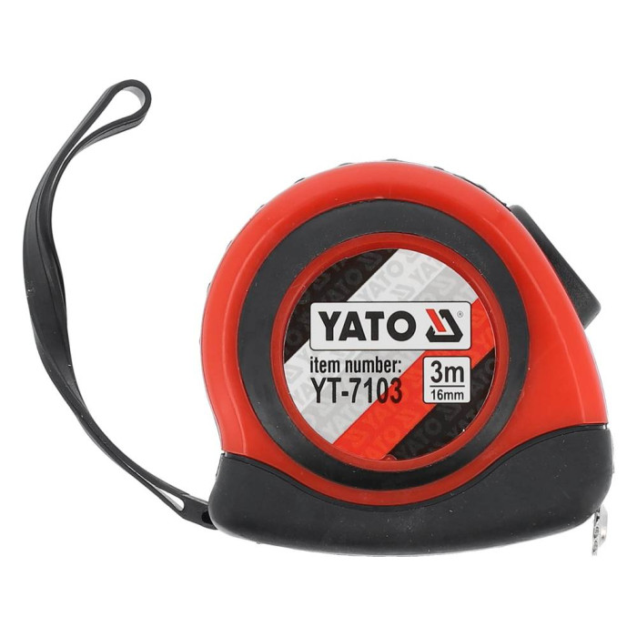 YT-7103 Рулетка с магнитным наконечником и нейл. покрытием, b=16 мм, l=3 м
