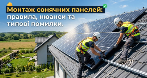 Монтаж сонячних панелей: правила, нюанси та типові помилки