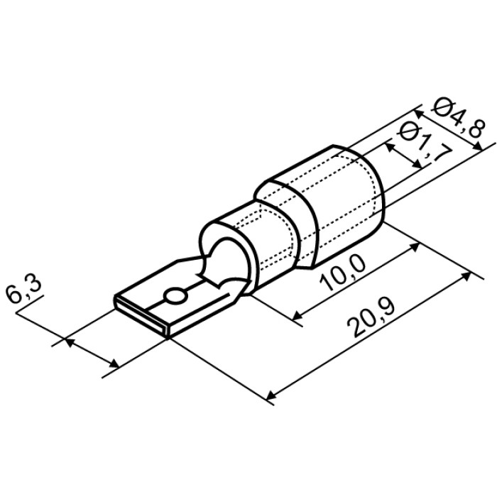 Коннекторы АСКО МDD1,25-250 6,35x0,5/0,8