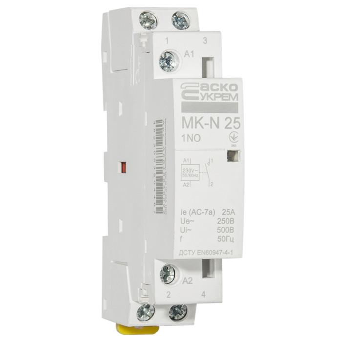 Модульный контактор MK-N 1P 25A 1NO 220V