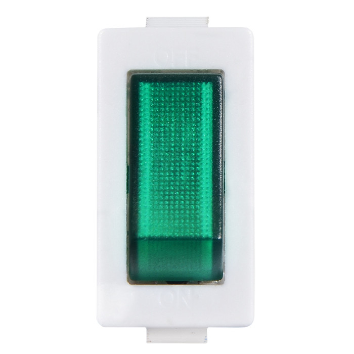Переключатель 1 клав. зеленый с подсветкой KCD3-101N-13 GR/WH 220V АСКО-УКРЕМ