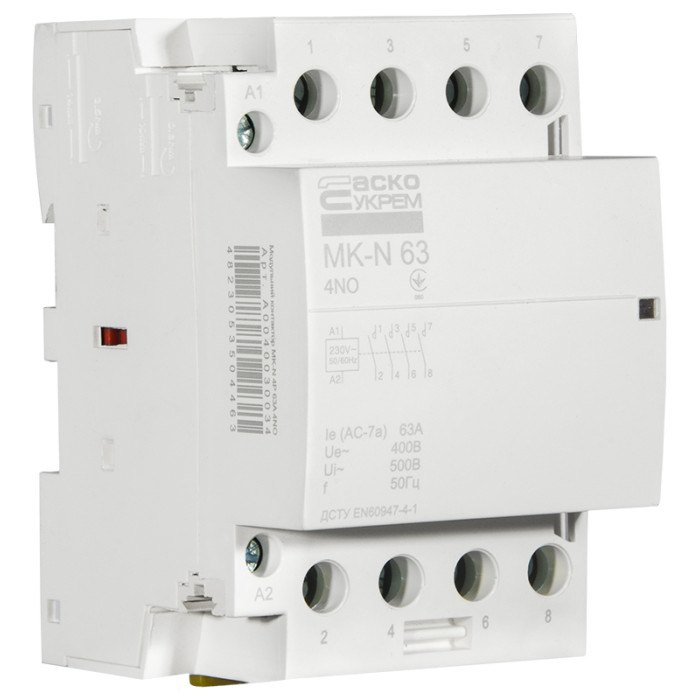 Модульный контактор MK-N 4P 63A 4NO 220V