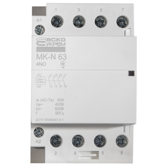 Модульный контактор MK-N 4P 63A 4NO 220V