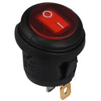 Переключатель 1 клав.круглый влагоз. красный с подсветкой KCD1-5-101NW R/B 220V АСКО-УКРЕМ