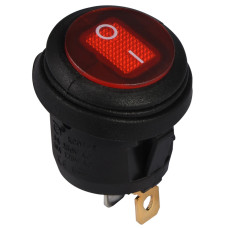 Переключатель 1 клав.круглый влагоз. красный с подсветкой KCD1-5-101NW R/B 220V АСКО-УКРЕМ