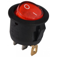 Переключатель 1 клав. круглый красный с подсветкой KCD1-5-101N R/B 220V АСКО-УКРЕМ