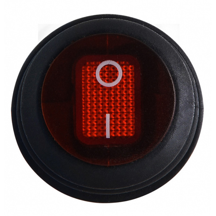 Переключатель 1 клав.круглый влагоз. красный с подсветкой KCD1-5-101NW R/B 220V АСКО-УКРЕМ