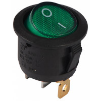 Переключатель 1 клав. круглый зеленый с подсветкой KCD1-5-101N GR/B 220V АСКО-УКРЕМ