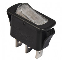 Переключатель 1 клав. белый с подсветкой KCD3-101N-12 WH/B 220V АСКО-УКРЕМ