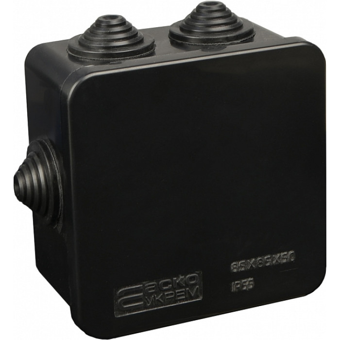 Розподільча  коробка серії UAtmo Jet Black 85*85*50 АСКО