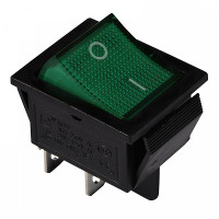 Переключатель 1 клав. зеленый с подсветкой KCD2-201N GR/B 220V АСКО-УКРЕМ