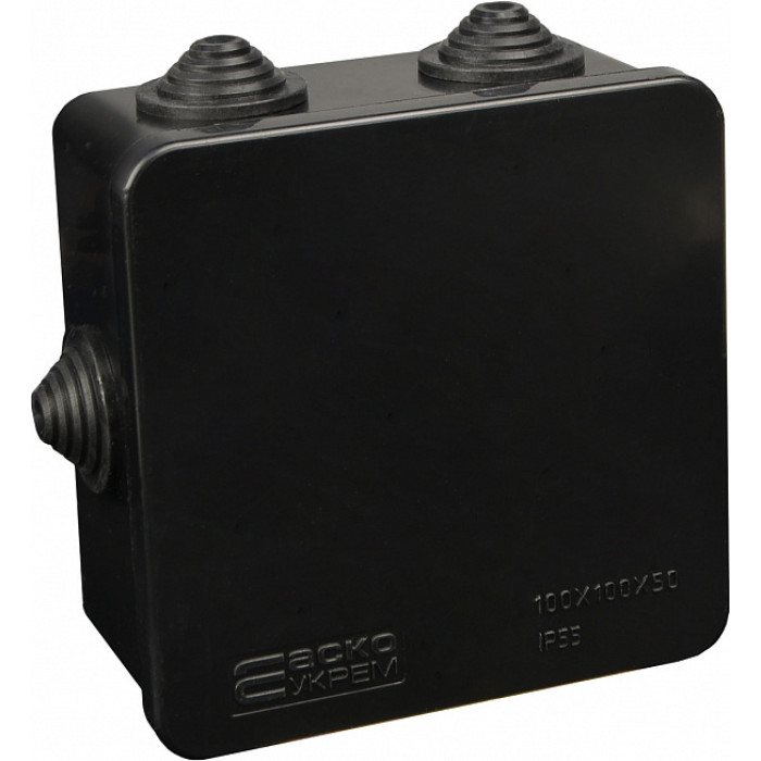Розподільча коробка серії UAtmo Jet Black 100*100*50 АСКО