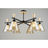 Люстра декоративна SIRIUS B N5664/6 BK+WOOD