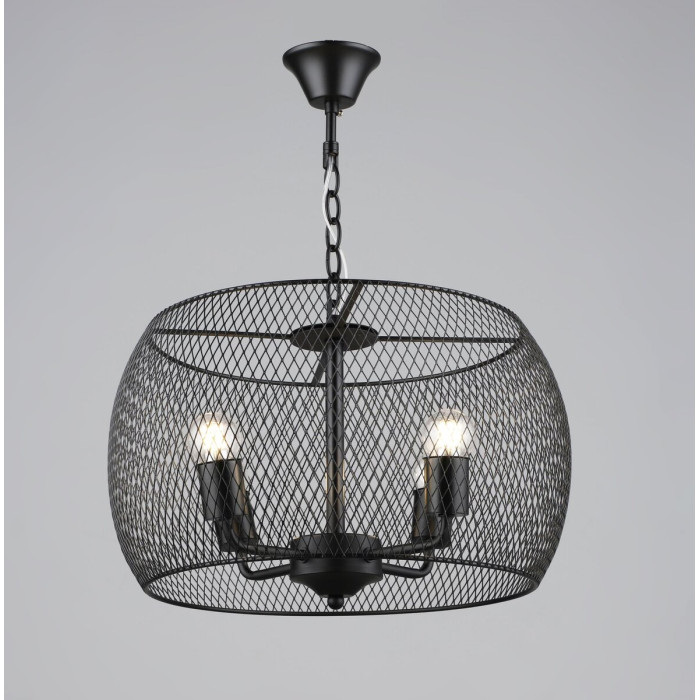 Люстра підвісна в стилі лофт металева Sirius B S2460/4 BK чорна