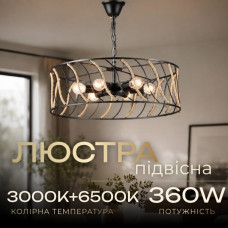 Люстра подвесная в стиле лофт E2721/6, Черный