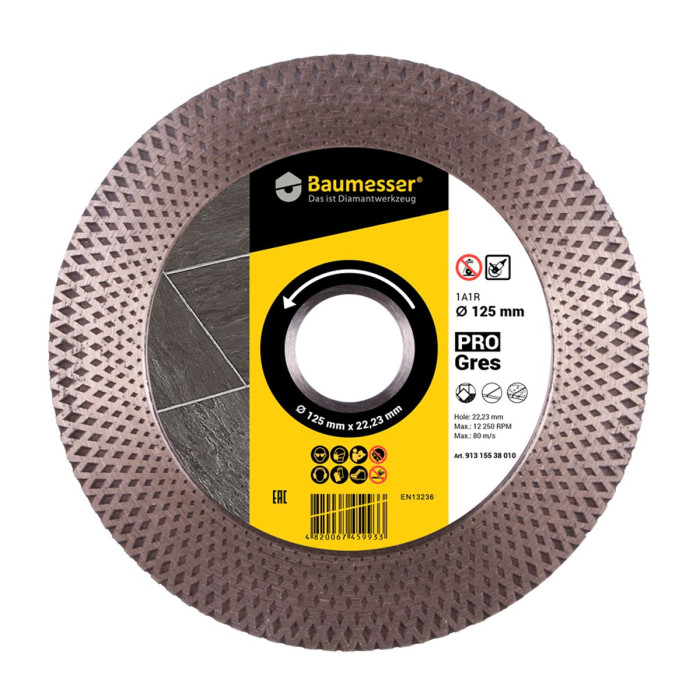 Круг алмазный отрезной 1A1R 125х2,0/0,8х20х22,23 PRO Gres (91315538010)