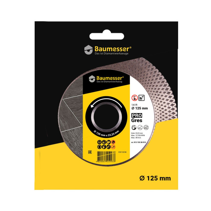 Круг алмазный отрезной 1A1R 125х2,0/0,8х20х22,23 PRO Gres (91315538010)