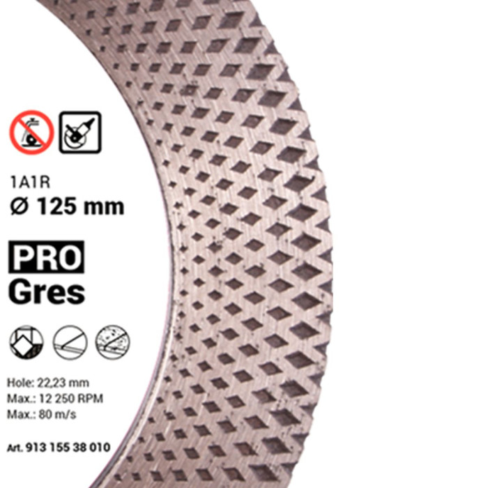 Круг алмазный отрезной 1A1R 125х2,0/0,8х20х22,23 PRO Gres (91315538010)