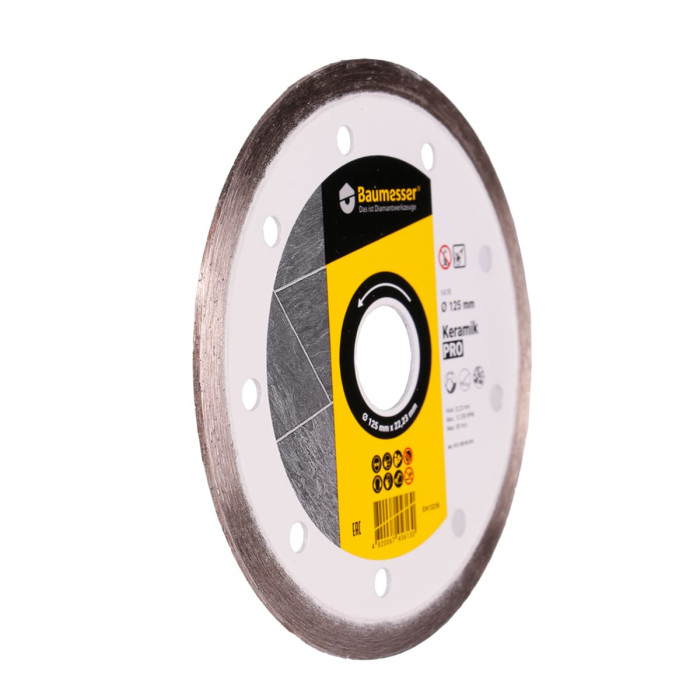 Круг алмазный отрезной 1A1R 125x1,4x8x22,23 Baumesser Keramik 91315095010