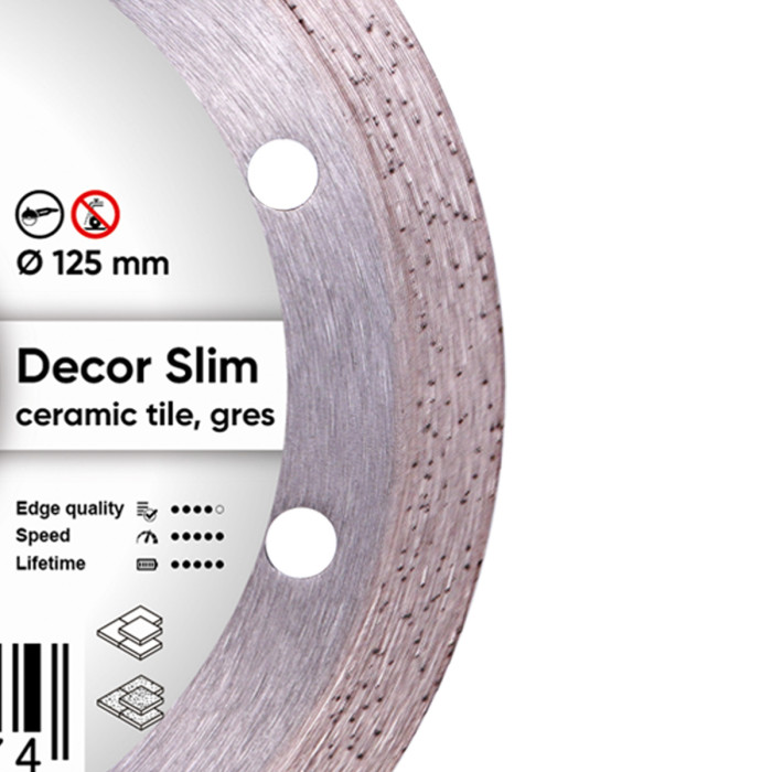 Круг алмазний відрізний 1A1R 125х1,2/1,0х8х22,23 Decor Slim (11115427010)