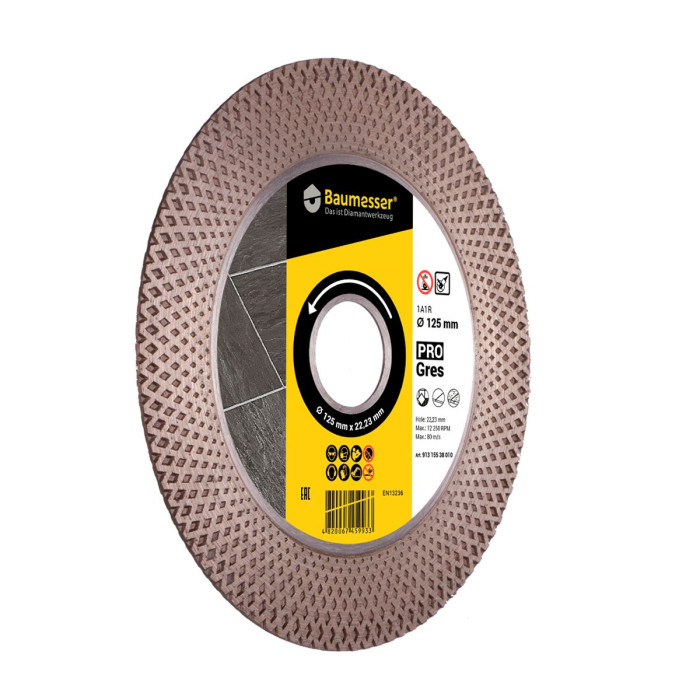 Круг алмазный отрезной 1A1R 125х2,0/0,8х20х22,23 PRO Gres (91315538010)