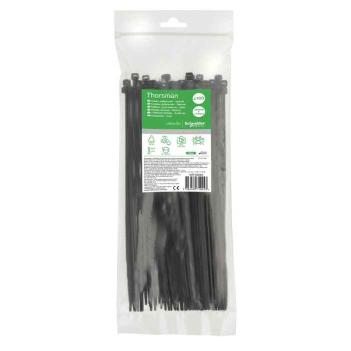 Стяжка кабельная черная Schneider Electric 250х4.8 IMT46265
